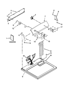 Top And Console Parts Diagram and Parts List for 110C60112310  Kenmore Dryer