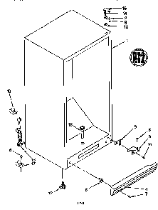 Cabinet Diagram and Parts List for EV150NXEW0  Whirlpool Freezer