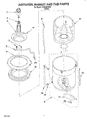 AGITATOR, BASKET AND TUB PARTS Diagram and Parts List for LCR5232HQ2  Whirlpool Washer