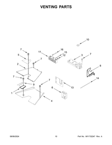 06 - Venting Parts Diagram and Parts List for KFDC500JPA03  Whirlpool Cooktop