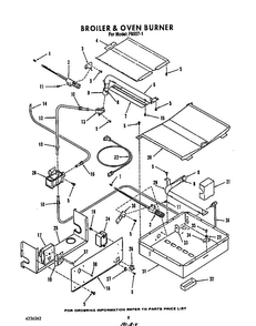 Broiler And Oven Diagram and Parts List for F8557*1  Roper Range