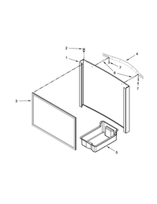 Freezer Door Parts Diagram and Parts List for WRF560SMYE03  Whirlpool Refrigerator