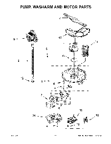 Pump, washarm and motor parts Diagram and Parts List for 66514545N711  Kenmore Dishwasher