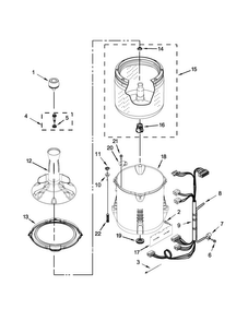 Basket And Tub Parts Diagram and Parts List for 4KWTW4730EQ0  Whirlpool Washer