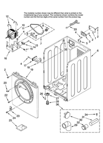 Cabinet Parts Diagram and Parts List for IGD7200TW10  Inglis Dryer