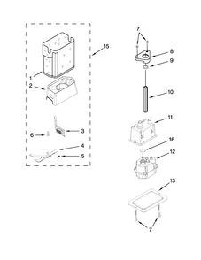Motor And Ice Container Parts Diagram and Parts List for KSSC42QVS06  KitchenAid Refrigerator