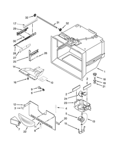 Freezer Liner Parts Diagram and Parts List for KBFS22ECBL00  KitchenAid Refrigerator