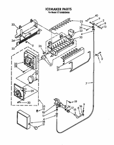 Icemaker Diagram and Parts List for S22QFWH00  Whirlpool Refrigerator