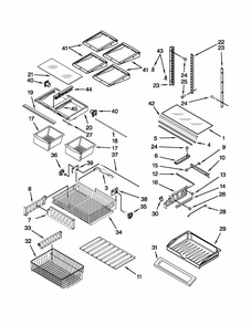 Shelf Parts Diagram and Parts List for 59679322015  Kenmore Refrigerator