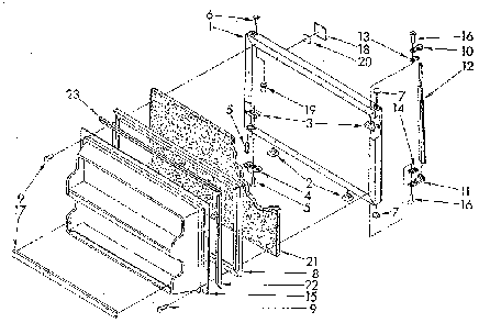 Freezer Door Diagram and Parts List for ET14JKXSN03  Whirlpool Refrigerator