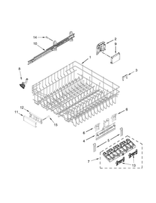 Upper Rack And Track Parts Diagram and Parts List for KDTE204ESS1  KitchenAid Dishwasher