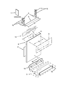 Door And Panel Parts Diagram and Parts List for KDTE254EBL0  KitchenAid Dishwasher