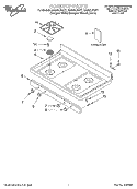 COOKTOP, LIT Diagram and Parts List for GS395LEGQ7  Whirlpool Range