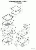 REFRIGERATOR SHELF PARTS Diagram and Parts List for 6GD5SHGXSS04  Whirlpool Refrigerator