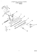 Part Location Diagram of 9781436 Whirlpool Panel, Control (Overlay)