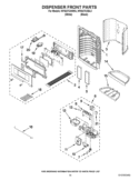 DISPENSER FRONT PARTS Diagram and Parts List for KFIS27CXBL3  KitchenAid Refrigerator