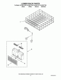 LOWER RACK PARTS Diagram and Parts List for DU1300XTVQ2  Whirlpool Dishwasher