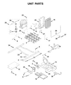 Unit Parts Diagram and Parts List for WRS315SDHB02  Whirlpool Refrigerator