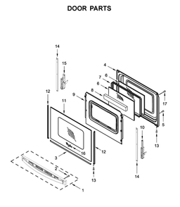 Door Parts Diagram and Parts List for WFG525S0JZ1  Whirlpool Range