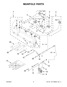 Manifold Parts Diagram and Parts List for WFG535S0LZ5  Whirlpool Range