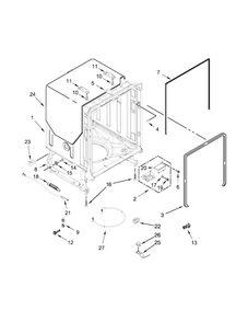 Tub And Frame Parts Diagram and Parts List for KDTE104ESS0  KitchenAid Dishwasher