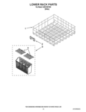 LOWER RACK PARTS Diagram and Parts List for IUD6100YW0  Whirlpool Dishwasher