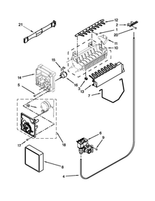 Icemaker Parts Diagram and Parts List for 7WRS22FDBW00  Whirlpool Refrigerator