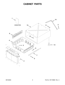 02 - Cabinet Parts Diagram and Parts List for WFP2715RR0  Whirlpool Washer