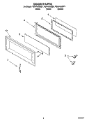 DOOR PARTS Diagram and Parts List for YGH8155XMT1  Whirlpool Microwave