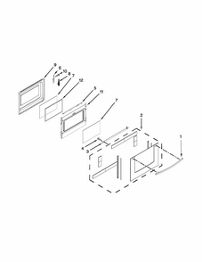 Lower Door Parts Diagram and Parts List for IGS900DS02  Whirlpool Range