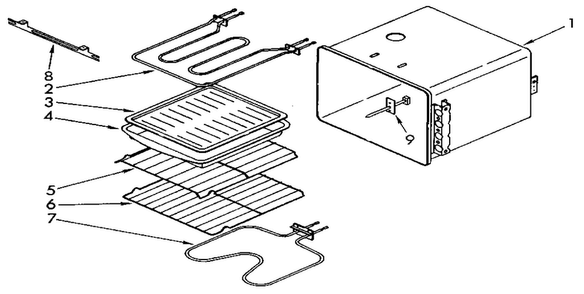 Unit Diagram and Parts List for KEBI171WH0  KitchenAid Wall Oven