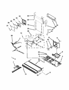 Unit Parts Diagram and Parts List for 59672013015  Kenmore Refrigerator