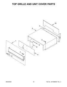 Top Grille And Unit Cover Parts Diagram and Parts List for KBBL306ESS05  KitchenAid Refrigerator