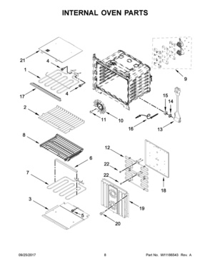 05 - INTERNAL OVEN PARTS Diagram and Parts List for JMW3430HS00  Whirlpool 