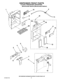 DISPENSER FRONT PARTS Diagram and Parts List for KSRS25RVMK05  KitchenAid Refrigerator