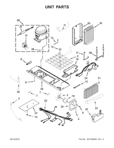 Unit Parts Diagram and Parts List for 10651762510  Kenmore Refrigerator
