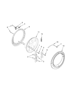 Door Parts Diagram and Parts List for WFW75HEFW0  Whirlpool Washer