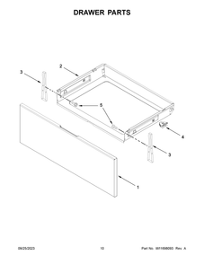 Drawer Parts Diagram and Parts List for WFE515S0JS4  Whirlpool Range