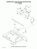 BURNER BOX, GAS VALVES, AND SWITCHES Diagram and Parts List for KDRU707VSS03  KitchenAid Range