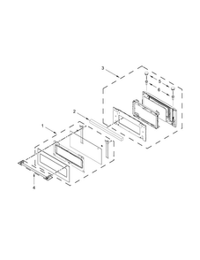 Microwave Door Parts Diagram and Parts List for KOCE500EBL04  KitchenAid Microwave