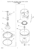 AGITATOR, BASKET & TUB Diagram and Parts List for 7RAS4222EW0  Whirlpool Washer