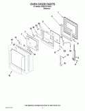OVEN DOOR PARTS Diagram and Parts List for KEBC167VSS02  KitchenAid Wall Oven