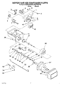 MOTOR AND ICE CONTAINER Diagram and Parts List for ED2GTQXKQ00  Whirlpool Refrigerator
