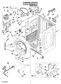 CABINET PARTS Diagram and Parts List for 7MWGD9400TU0  Whirlpool Dryer