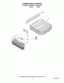LOWER RACK PARTS Diagram and Parts List for KUDL03IVWH4  KitchenAid Dishwasher