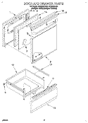DOOR AND DRAWER Diagram and Parts List for RF364BBDZ0  Whirlpool Range