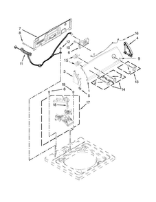 Controls And Water Inlet Parts Diagram and Parts List for 11020022014  Kenmore Washer