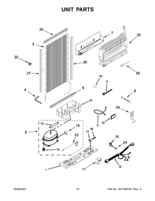 Unit Parts Diagram and Parts List for 10667803410  Whirlpool Refrigerator
