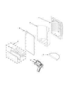 Dispenser Front Parts Diagram and Parts List for WRF767SDEM00  Whirlpool Refrigerator