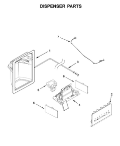 Dispenser Parts Diagram and Parts List for 10650045711  Kenmore Refrigerator